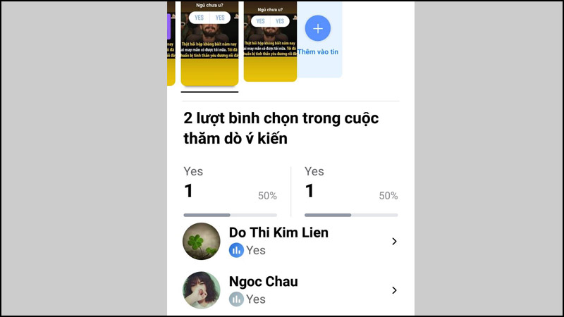 kết quả cuộc khảo sát cách 1